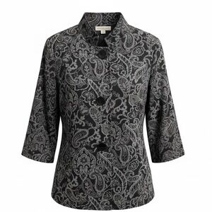 Coldwater Creek Paisley Blazer Black & Gray Size 18